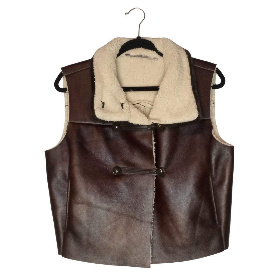Faux Leather Sherpa-Lined Vest | Jennifer Lopez