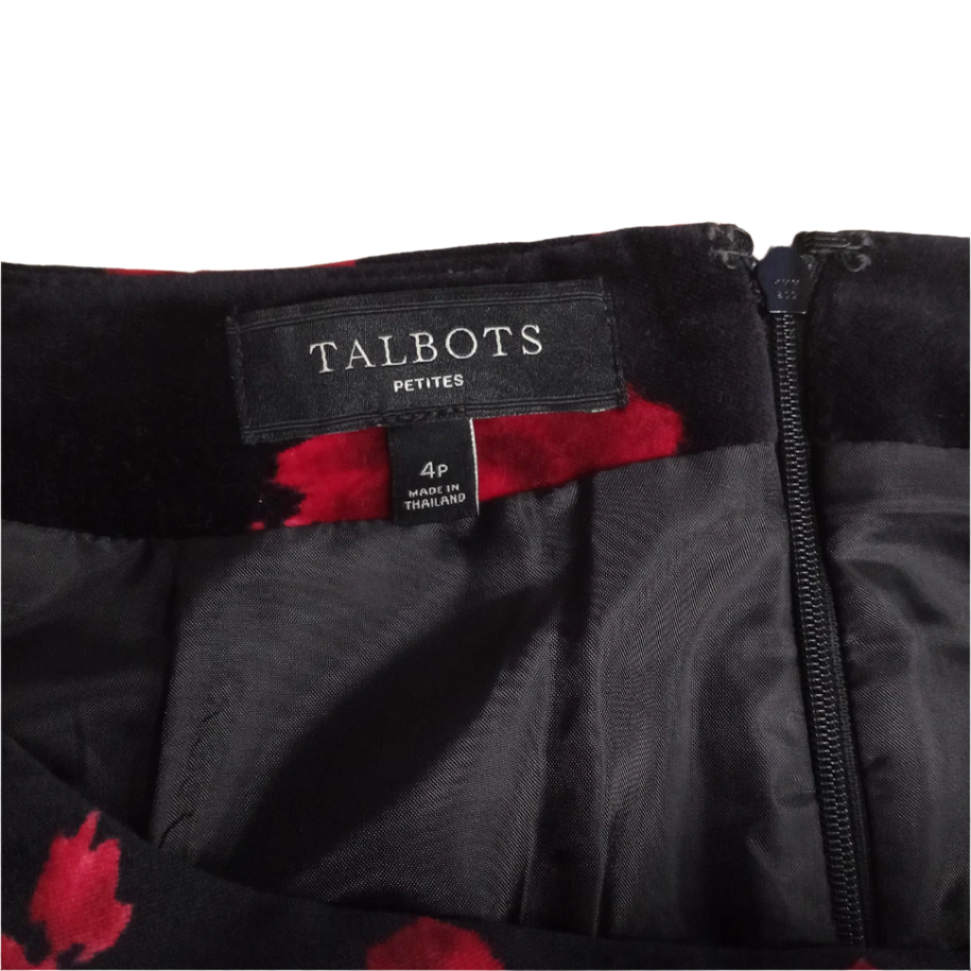 Rose Print Velvet Pencil Skirt | Talbots