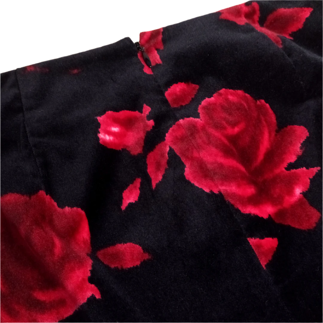 Rose Print Velvet Pencil Skirt | Talbots