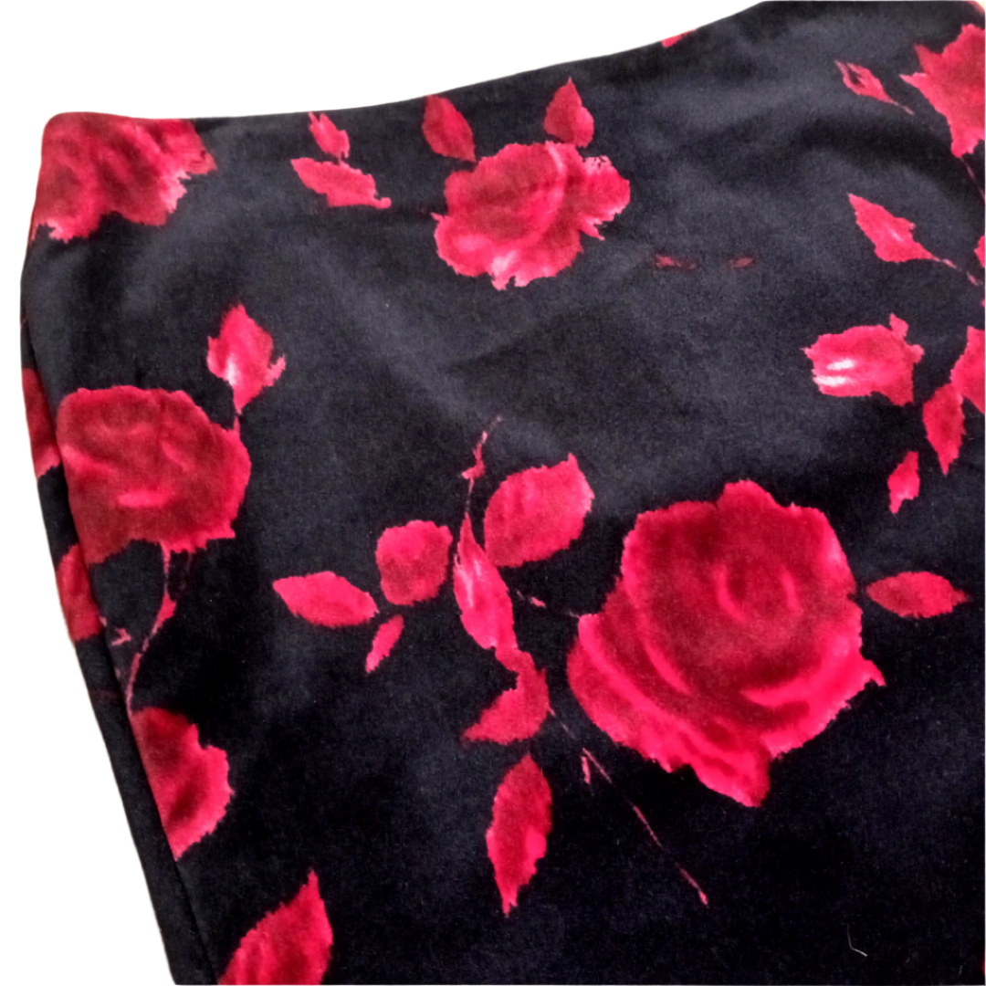 Rose Print Velvet Pencil Skirt | Talbots